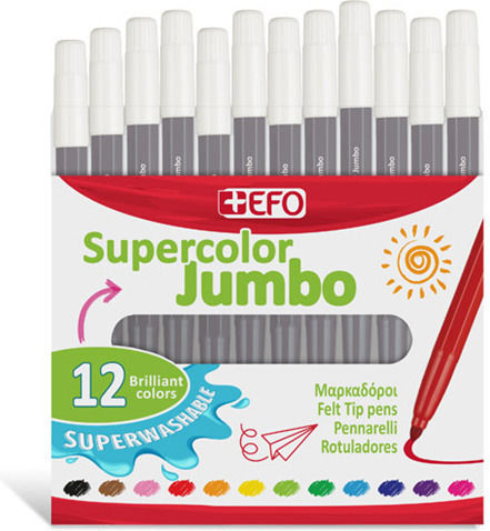 +Efo Supercolor Gray Zeichenmarker Dicke Set 12Stück