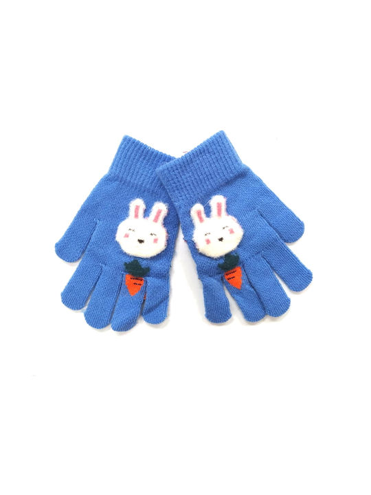 Knitted Kids Gloves Light Blue