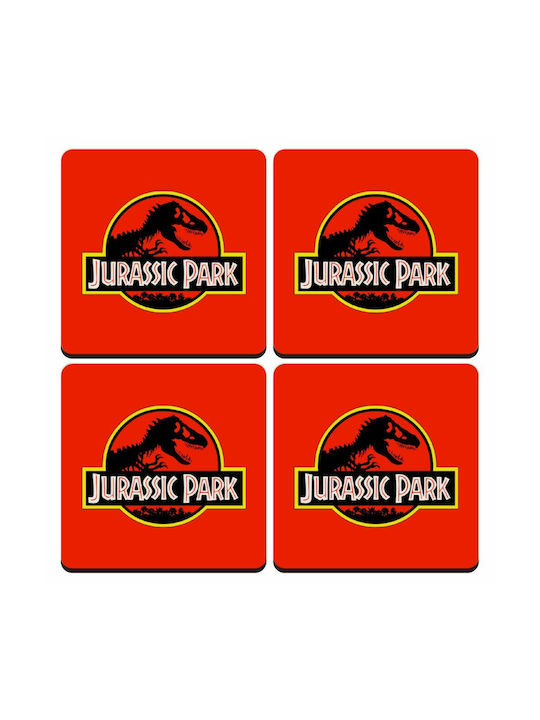 Koupakoupa Coaster Wooden Red 4pcs