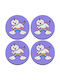Koupakoupa Cute Cat Unicorn Rotund Suporturi pentru pahare Lemn Violet 4buc