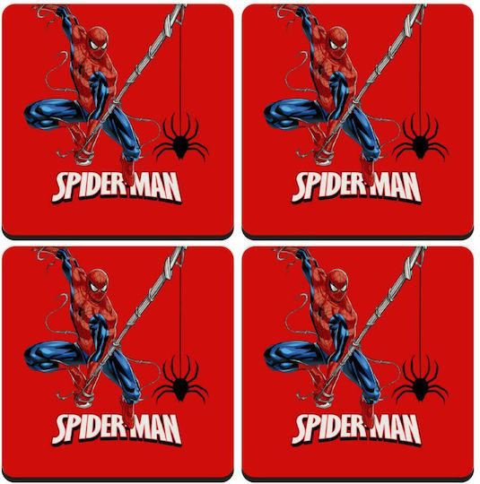 Koupakoupa Spiderman Fly Сувенир Дърво Червен 4бр