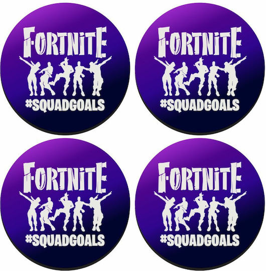 Koupakoupa Fortnite #squadgoals Заоблено Сувенир Дърво Лилав 4бр