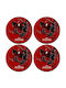 Koupakoupa Round Wooden Red Coasters Spider-man 4pcs