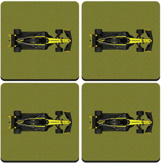 Koupakoupa Renault Formula 1 Σουβέρ Ξύλινο Πράσινο 4τμχ