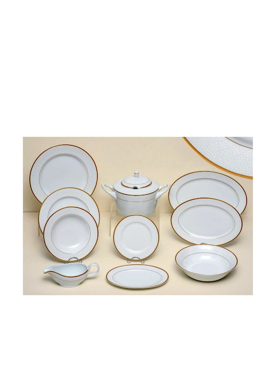 Christinholm Christinholm 20634 Gold Porcelain Dinnerware Set 40pcs