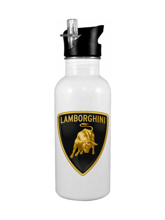 Koupakoupa Lamborghini Water Bottle Stainless Steel Bike 600ml White