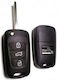 Foldable Car Key Shell with Blade with 3 Buttons for Hyundai