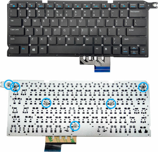 Dell Laptop Keyboard without Frame and English (US) Layout in Black Color MP-12G73US-920