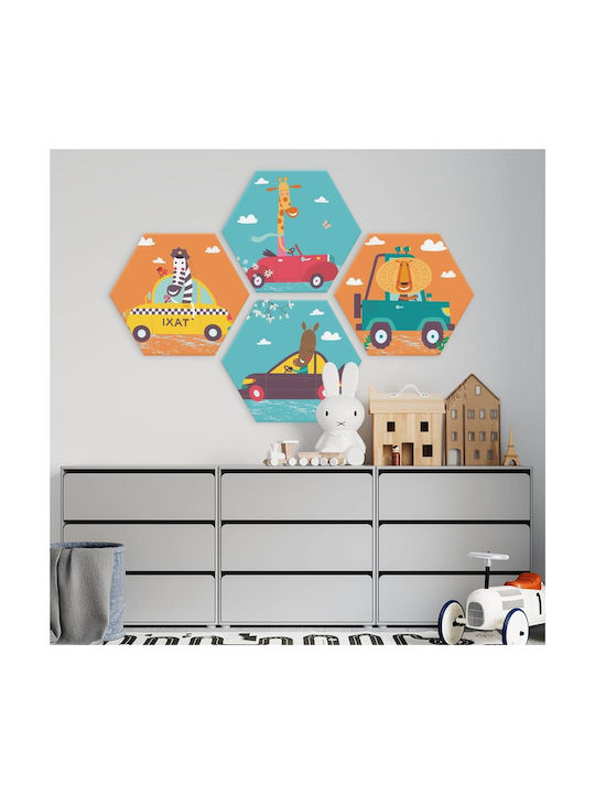 Kids Plastic Wall Painting Set 4pcs 25x22cm