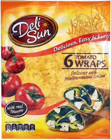 Deli Sun Τορτίγια Σιταριού Tomato Wraps 360gr
