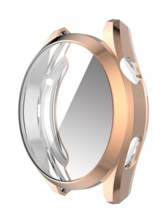 Electroplated Silicone Case with Glass in Rose Gold color for Huawei Watch 3