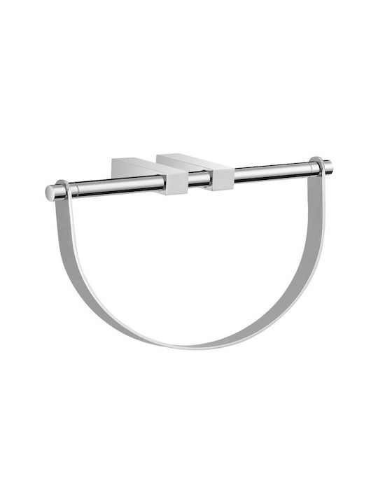Single Wall-Mounted Bathroom Ring Silver