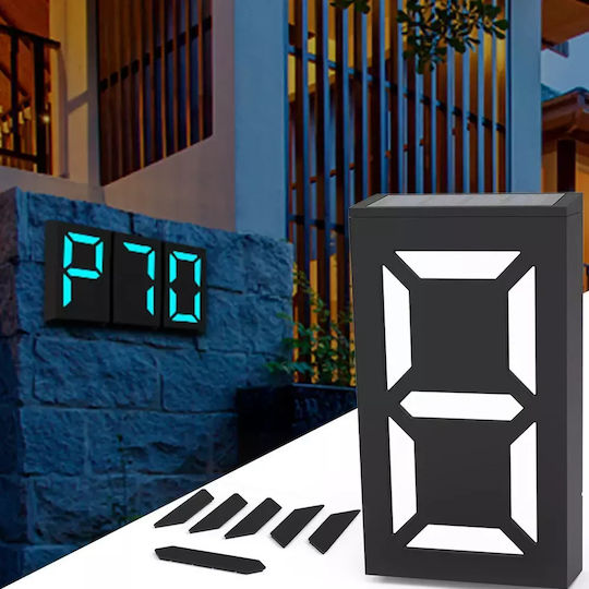 Led Wall Mounted Solar Light House Number 0.36W with Photocell IP55