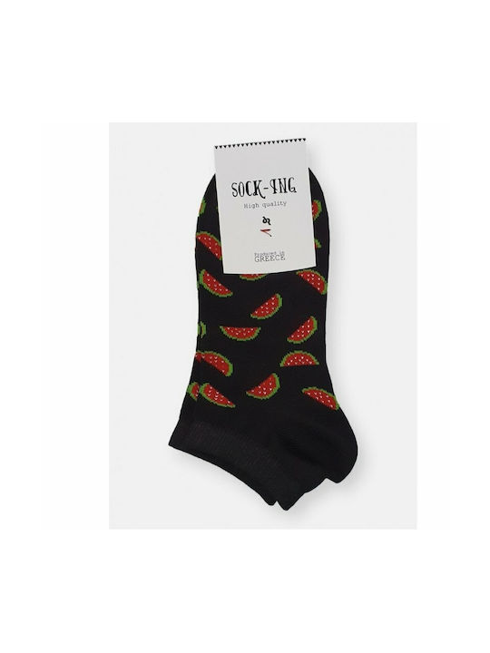 Sock Ing Дамски Чорапи с Дизайн BLACK 1Пакет