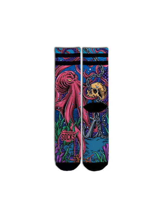 American Socks Octopus Bărbați Șosete cu Model Multicolor 1Pachet