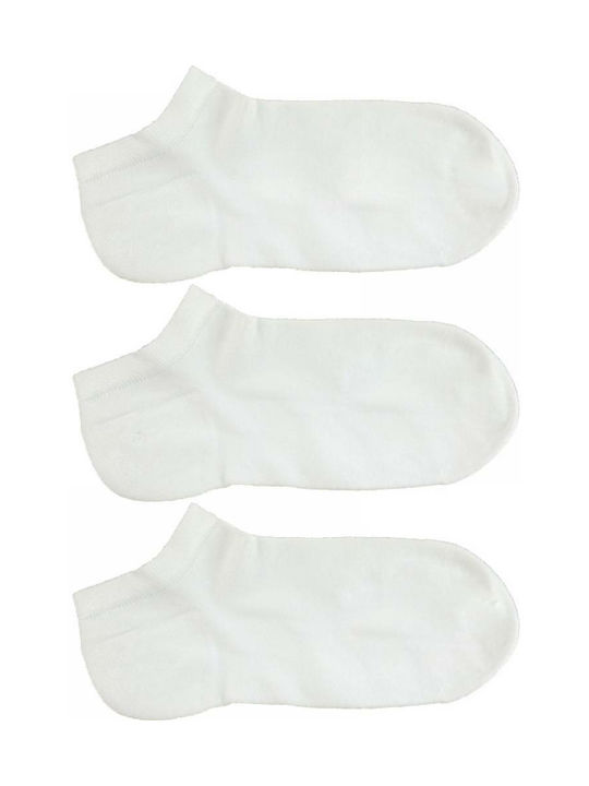 Design Socks Bărbați Șosete Uni Albe 3Pachet