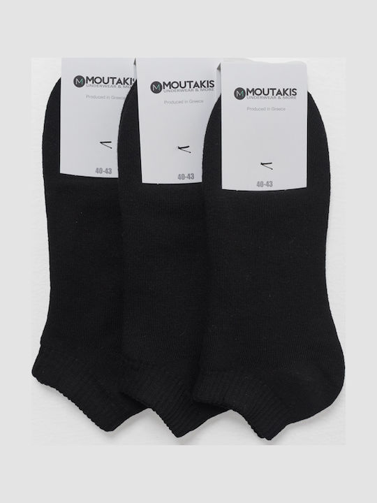 Moutakis Ανδρικές Μονόχρωμες Κάλτσες Μαύρες 3Pack