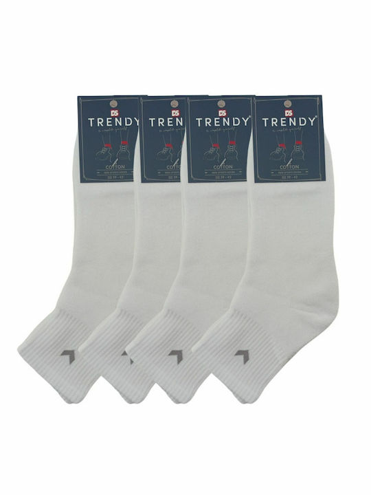 Trendy Bărbați Șosete Albe 4Pachet