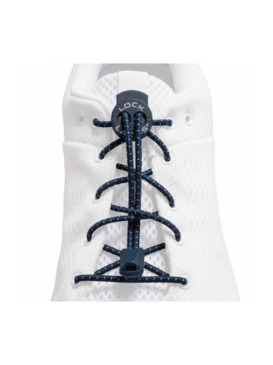 Lock Laces Връзки за Обувки Гуми Син 2бр 122см