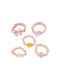 Kids Hair Ties Set Pink 5pcs FQ963-2