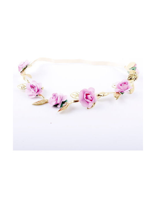 Pink Kids Headband with Flower