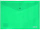 Logigraf Folder Transparent with Button for Paper A4 Green
