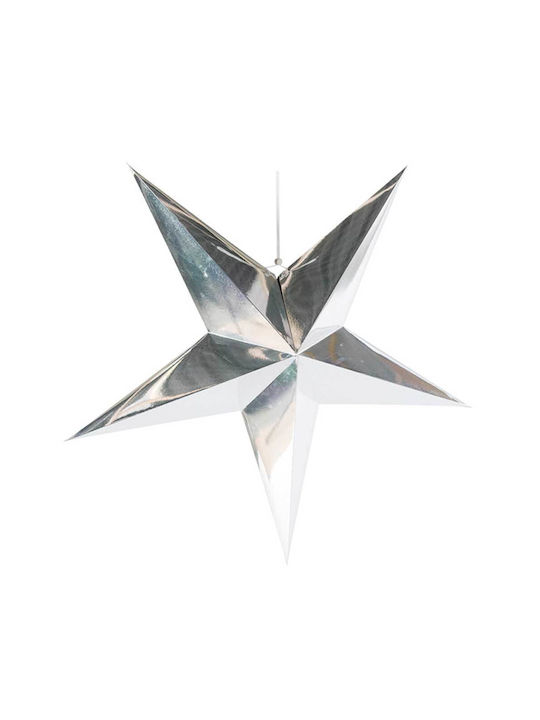 Paper Christmas Decorative Pendant Star 90x90x90cm Silver