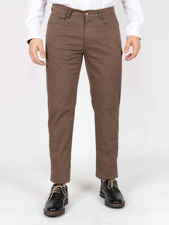 Unipol Men's Jeans Pants in Regular Fit Dark beige.