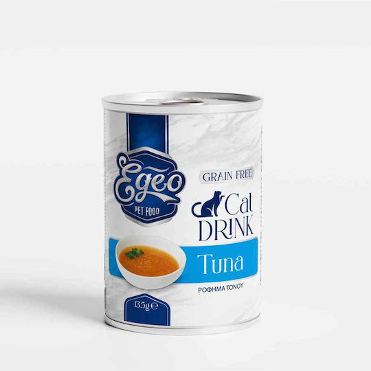Egeo Pet Food Υγρή Τροφή για Ενήλικες Γάτες σε Κονσέρβα με Τόνο χωρίς Σιτηρά 135gr