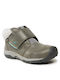Kootenay Leather Kids Boots with Hoop & Loop Closure Green