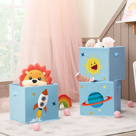 Songmics Детска кутия за съхранение Box Set Светлосин 30x30x30см 3бр