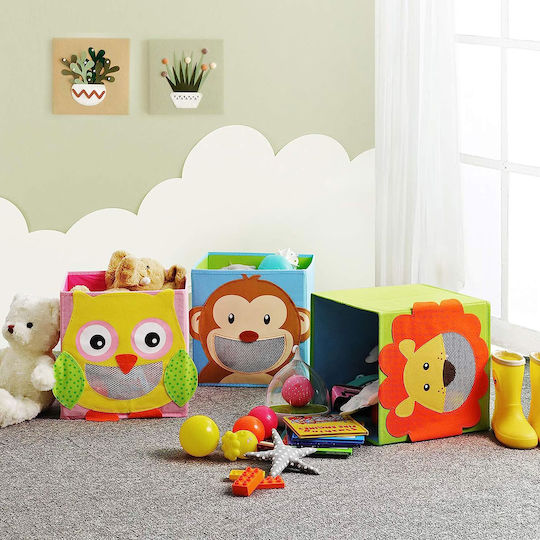 Songmics Kinder Aufbewahrungsbox aus Stoff Box Set Mehrfarbig 3Stück