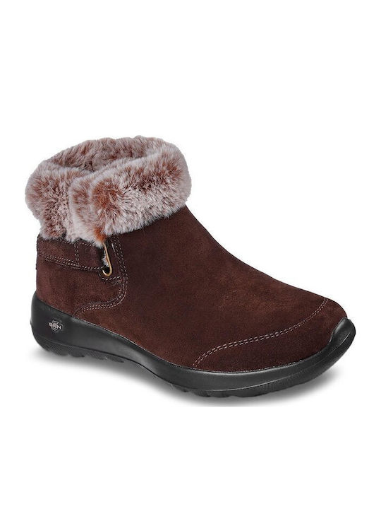 Skechers Leder Damen Chelsea Stiefeletten Braun