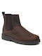 Courma Leather Kids Boots with Zipper Brown