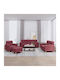 Living Room Furniture Set 3-Seater & 2-Seater & Armchair & Stool Bordeaux