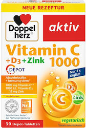 Doppelherz Vitamin C für Unterstützung des Immunsystems 1000iu 1000mg 30 Registerkarten 1Stück