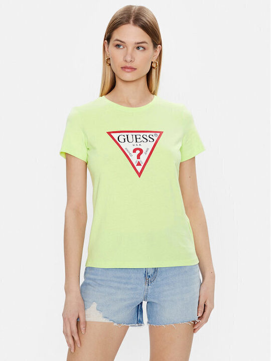 Guess Γυναικείο T-shirt Πράσινο