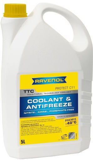 Ravenol Αντιψυκτικό Παραφλού Ψυγείου Αυτοκινήτου G11 Κίτρινο Χρώμα 5lt