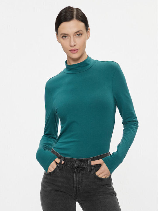 Only Women's Blouse Long Sleeve Turtleneck Green
