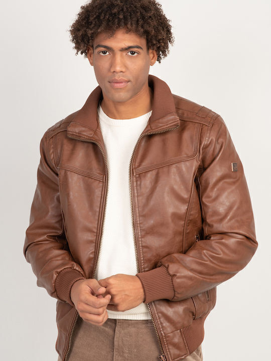 Rebase Δερμάτινο Μπουφάν Brown