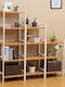 Songmics Montat pe perete Raft de baie Bamboo 31.5x45x142cm