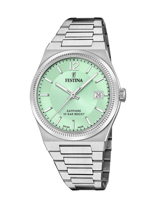 Festina Γυναικείο Ρολόι 35mm Μπαταρίας με Ασημί...