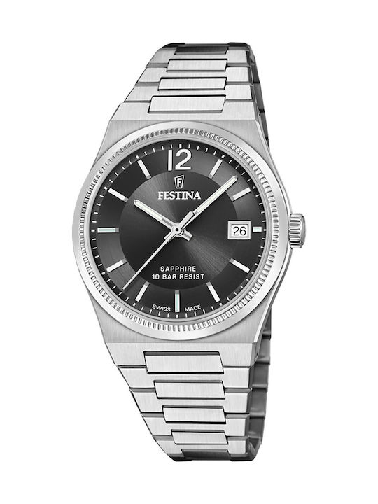 Festina Γυναικείο Ρολόι 35mm Μπαταρίας με Ασημί...