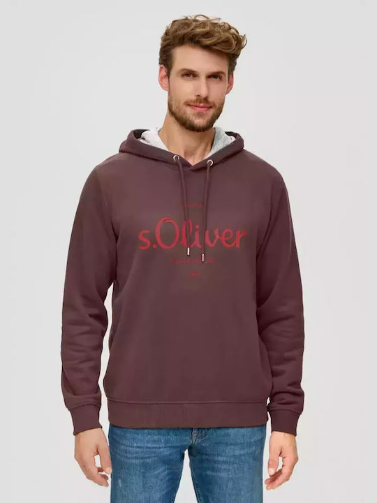 S.Oliver Men's Sweatshirt with Hood Bordeaux