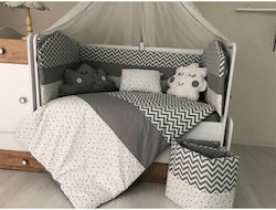 Minibaby Σετ Κούνιας Grey 9τμχ