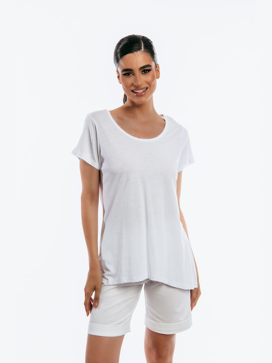 Boutique Short Sleeve Women's Blouse White 131814-131815