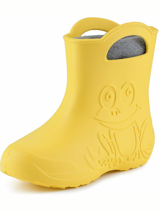 Camminare Kids Wellies Frog with Internal Lining Yellow