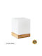 GloboStar Wood Table Lamp for Socket E27 with White Shade and Beige Base