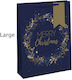 Clairefontaine Christmas Bag for Gift Blue 27x33x14cm.