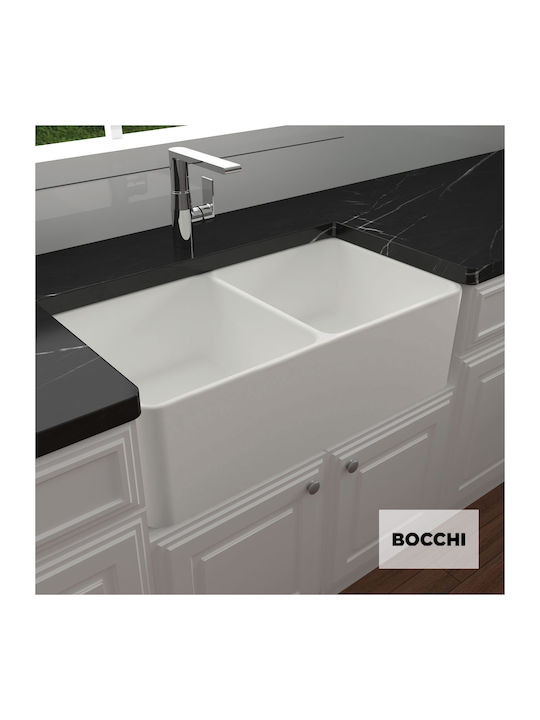 Bocchi 1139 1139-300 Кораб Мивка Порцеланов Ш84xД46см Бял